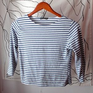 Brandy Melville Blue Stripe Long Sleeve Tee